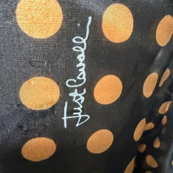 Just Cavalli by Roberto Cavalli Polka Dot Ruffled Silk Blouse Sz L (10/12) It 46 - Picture 10 of 11